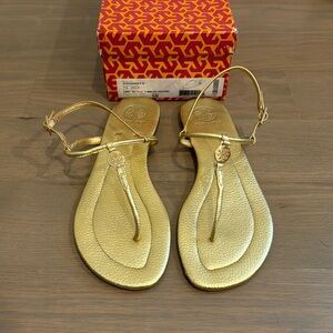 EXCELLENT Tory Burch Sandal GOLD 10